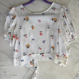 Forever 21 Floral Tie Blouse
